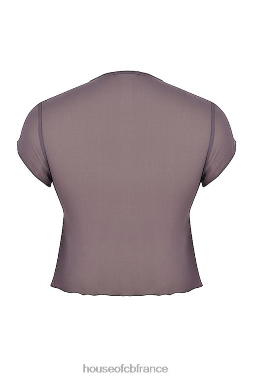 House of CB haut maia mauve foncé noué sur le devant N888H708 vêtements