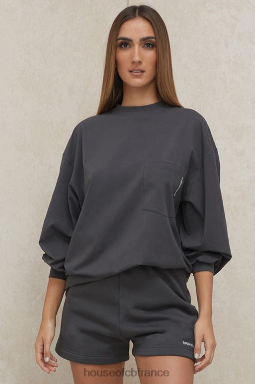 House of CB haut à manches longues strata anthracite N888H784 vêtements