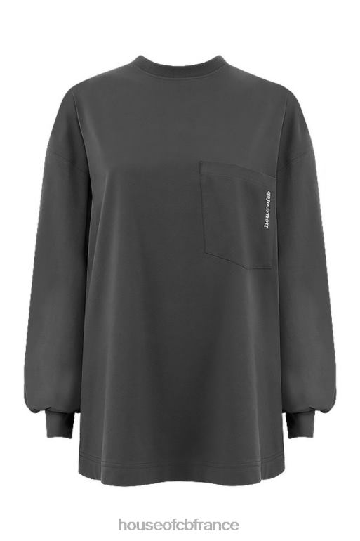 House of CB haut à manches longues strata anthracite N888H784 vêtements