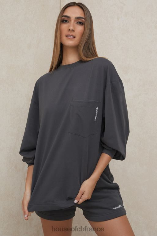 House of CB haut à manches longues strata anthracite N888H784 vêtements