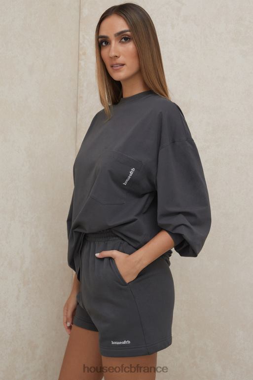 House of CB haut à manches longues strata anthracite N888H784 vêtements