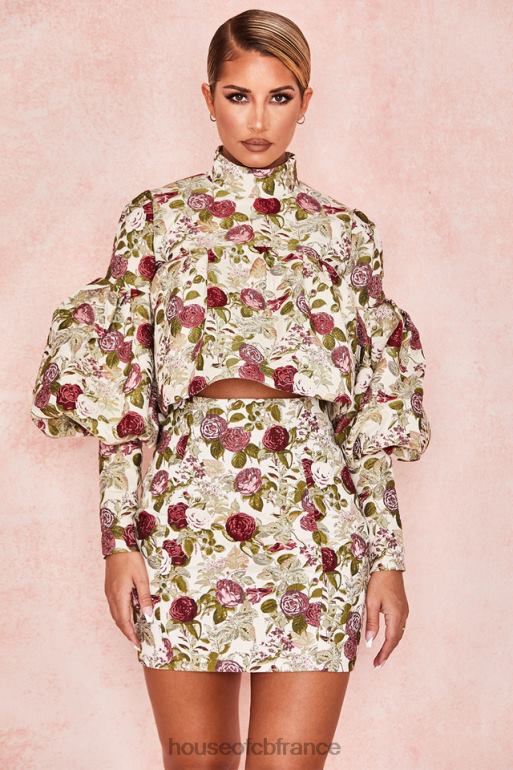 House of CB naeve - haut vintage à volants et fleurs N888H809 vêtements