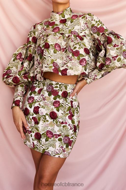 House of CB naeve - haut vintage à volants et fleurs N888H809 vêtements