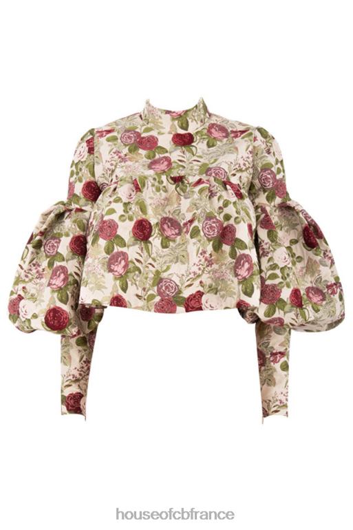 House of CB naeve - haut vintage à volants et fleurs N888H809 vêtements