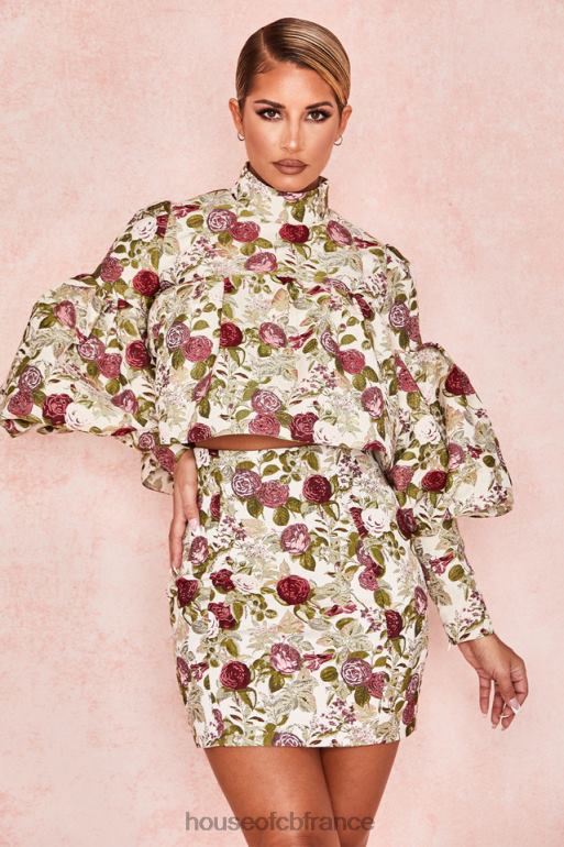 House of CB naeve - haut vintage à volants et fleurs N888H809 vêtements