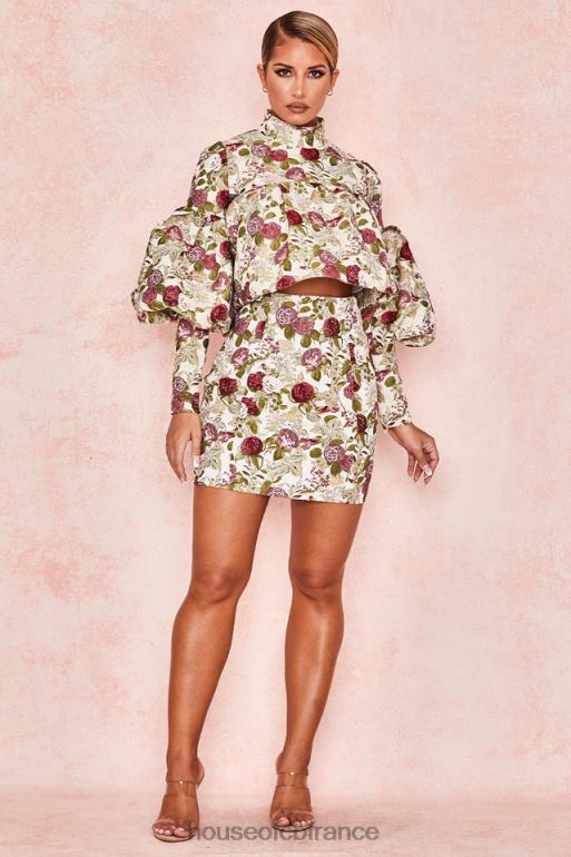 House of CB naeve - haut vintage à volants et fleurs N888H809 vêtements