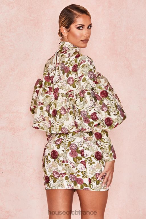 House of CB naeve - haut vintage à volants et fleurs N888H809 vêtements
