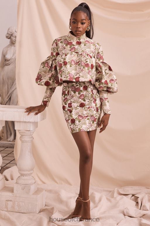 House of CB naeve - haut vintage à volants et fleurs N888H809 vêtements