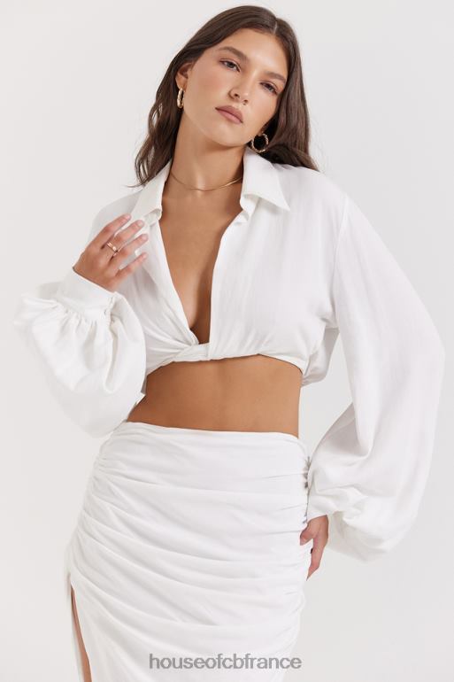 House of CB palmer - haut chemisier plongeant blanc N888H666 vêtements