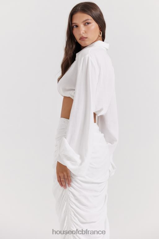 House of CB palmer - haut chemisier plongeant blanc N888H666 vêtements