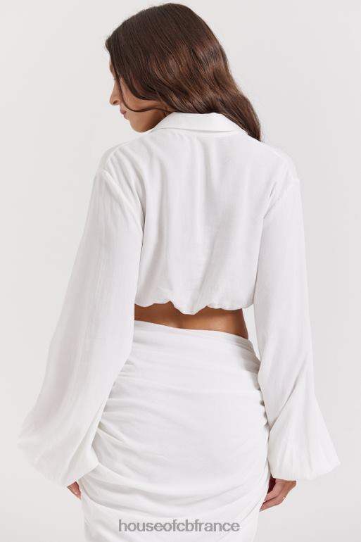 House of CB palmer - haut chemisier plongeant blanc N888H666 vêtements
