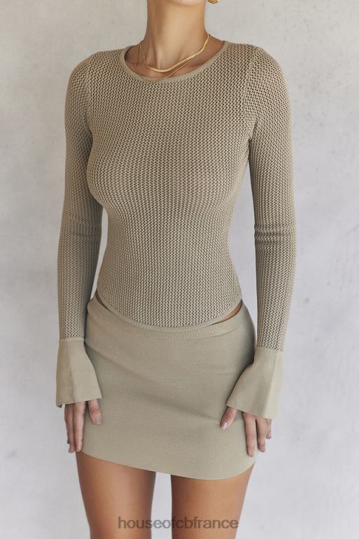 House of CB savannah - haut à manches longues en tricot taupe N888H709 vêtements