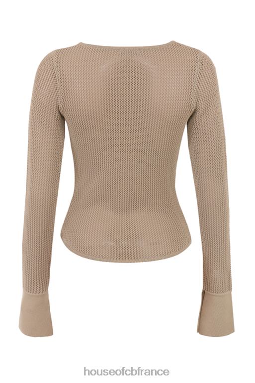 House of CB savannah - haut à manches longues en tricot taupe N888H709 vêtements