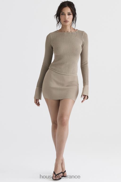 House of CB savannah - haut à manches longues en tricot taupe N888H709 vêtements