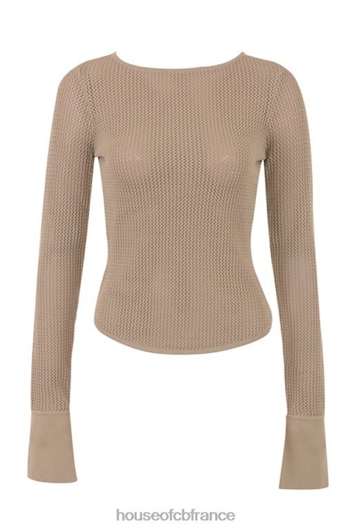 House of CB savannah - haut à manches longues en tricot taupe N888H709 vêtements