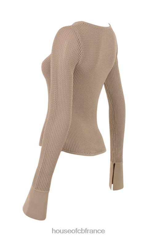 House of CB savannah - haut à manches longues en tricot taupe N888H709 vêtements