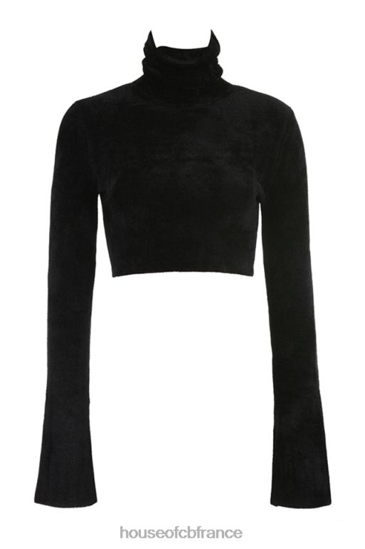 House of CB suri - top court en chenille noir N888H689 vêtements
