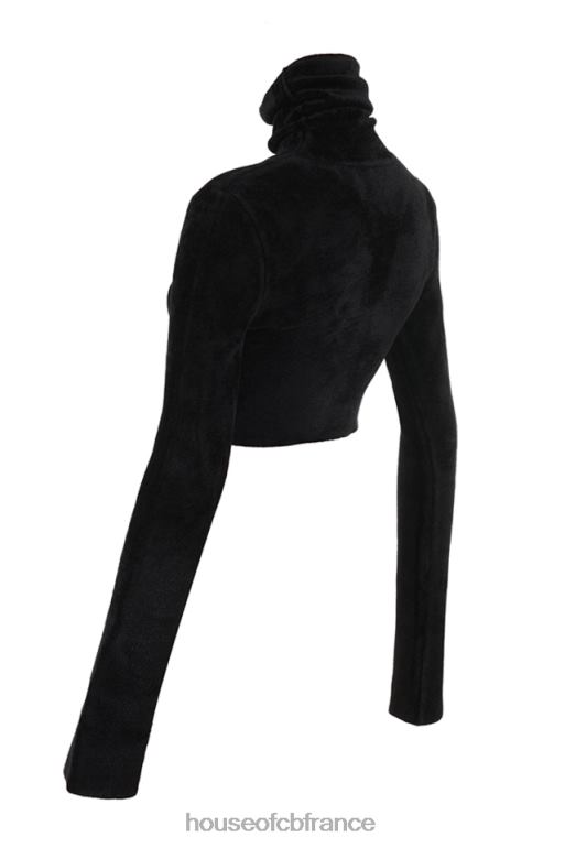 House of CB suri - top court en chenille noir N888H689 vêtements
