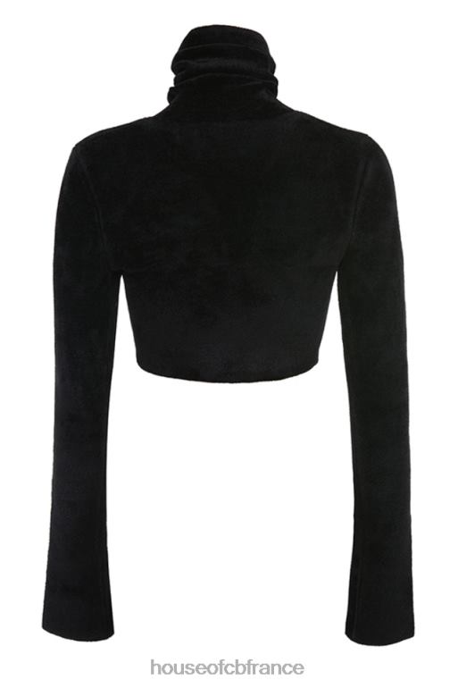 House of CB suri - top court en chenille noir N888H689 vêtements