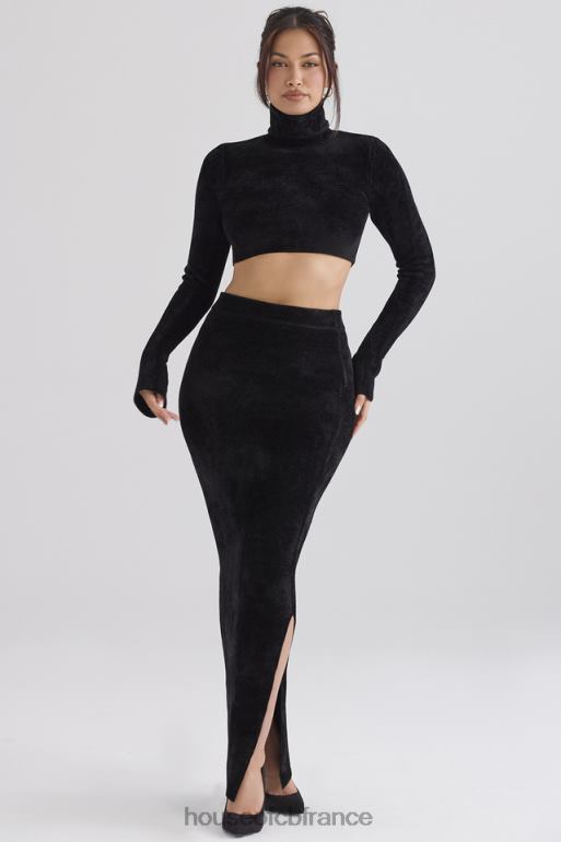 House of CB suri - top court en chenille noir N888H689 vêtements