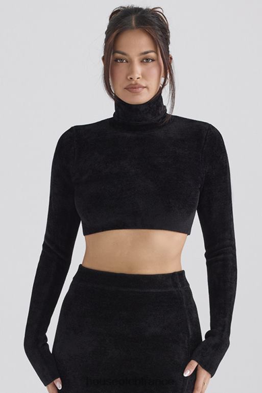 House of CB suri - top court en chenille noir N888H689 vêtements