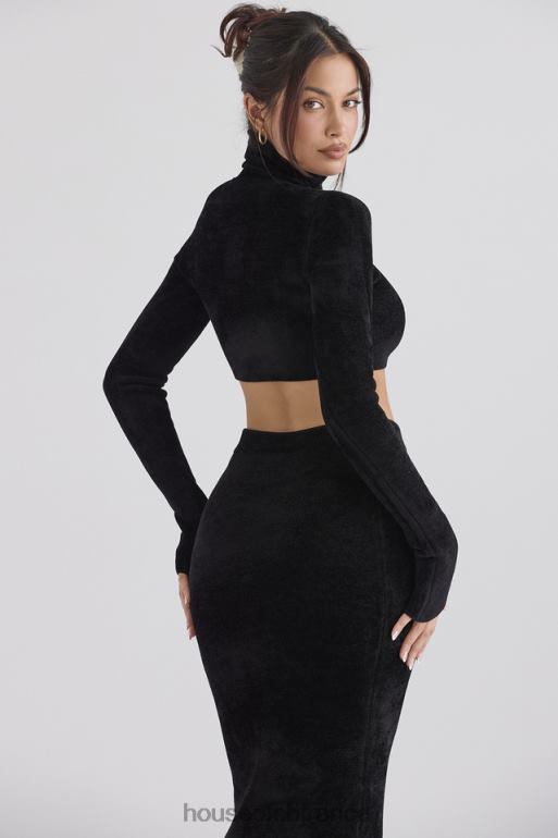 House of CB suri - top court en chenille noir N888H689 vêtements
