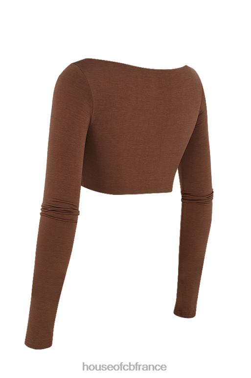 House of CB top court froncé chocolat angelita N888H749 vêtements
