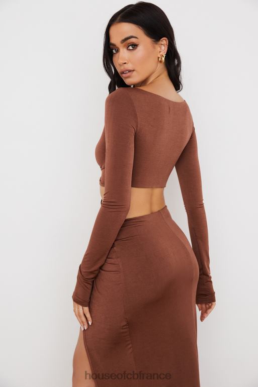 House of CB top court froncé chocolat angelita N888H749 vêtements