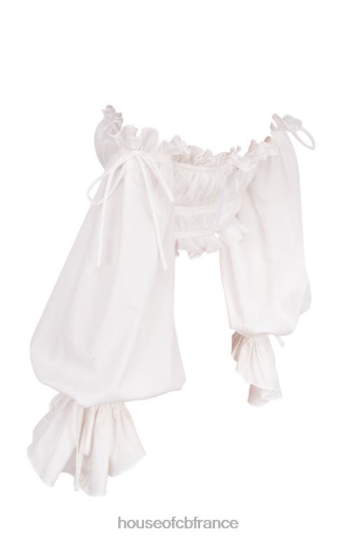 House of CB tula blanc - haut froncé à épaules dénudées N888H808 vêtements