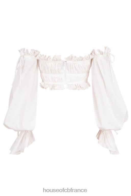 House of CB tula blanc - haut froncé à épaules dénudées N888H808 vêtements