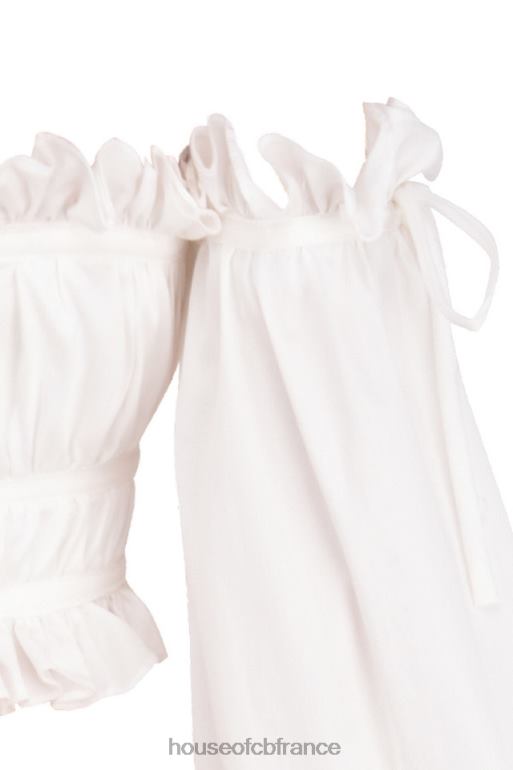 House of CB tula blanc - haut froncé à épaules dénudées N888H808 vêtements
