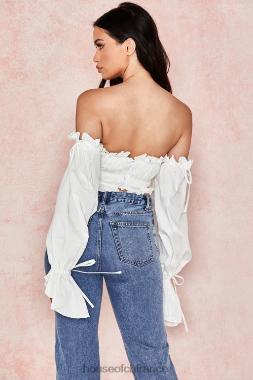 House of CB tula blanc - haut froncé à épaules dénudées N888H808 vêtements