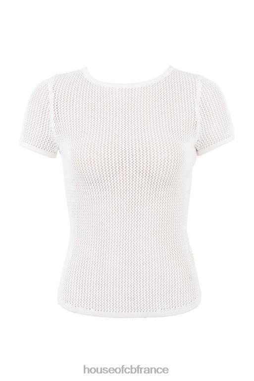 House of CB yves haut en tricot blanc N888H672 vêtements