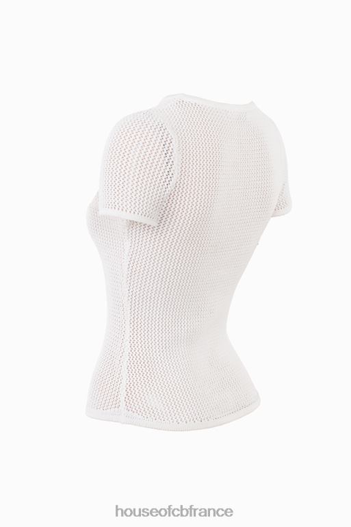 House of CB yves haut en tricot blanc N888H672 vêtements