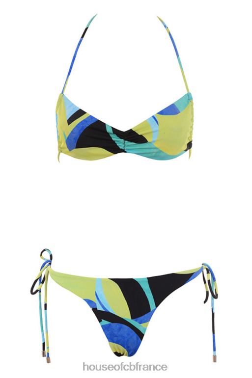 House of CB bikini dos nu isla grande bleu vert N888H1243 vêtements