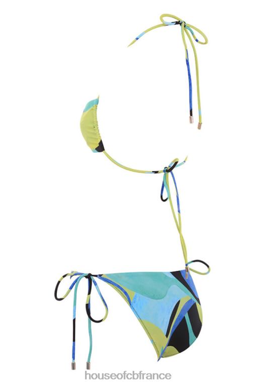 House of CB bikini dos nu isla grande bleu vert N888H1243 vêtements