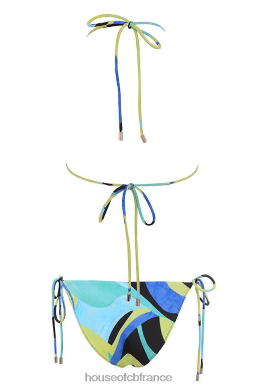 House of CB bikini dos nu isla grande bleu vert N888H1243 vêtements