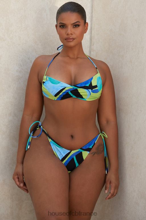 House of CB bikini dos nu isla grande bleu vert N888H1243 vêtements