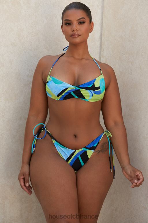 House of CB bikini dos nu isla grande bleu vert N888H1243 vêtements