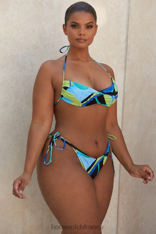 House of CB bikini dos nu isla grande bleu vert N888H1243 vêtements