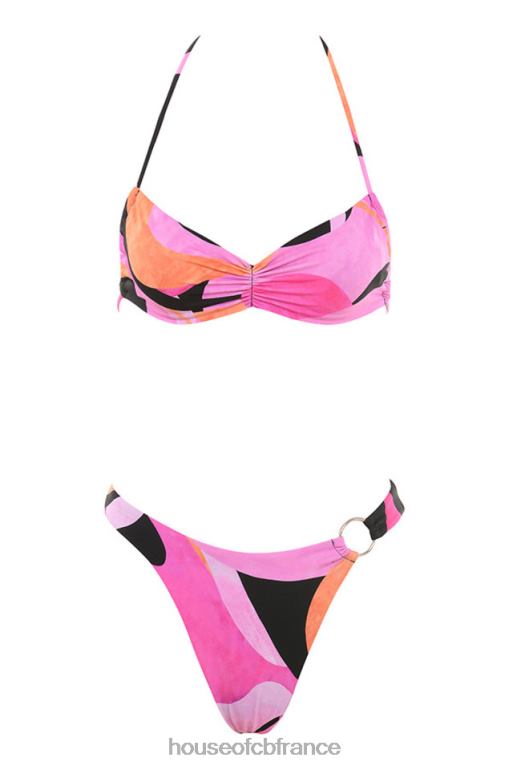 House of CB bikini licou noir rose cala N888H1242 vêtements