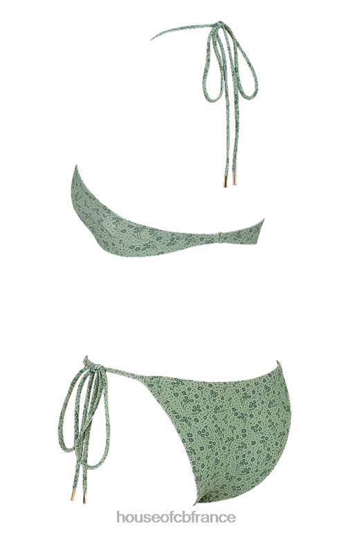 House of CB bikini triangle inversé à fleurs vert lire N888H1241 vêtements
