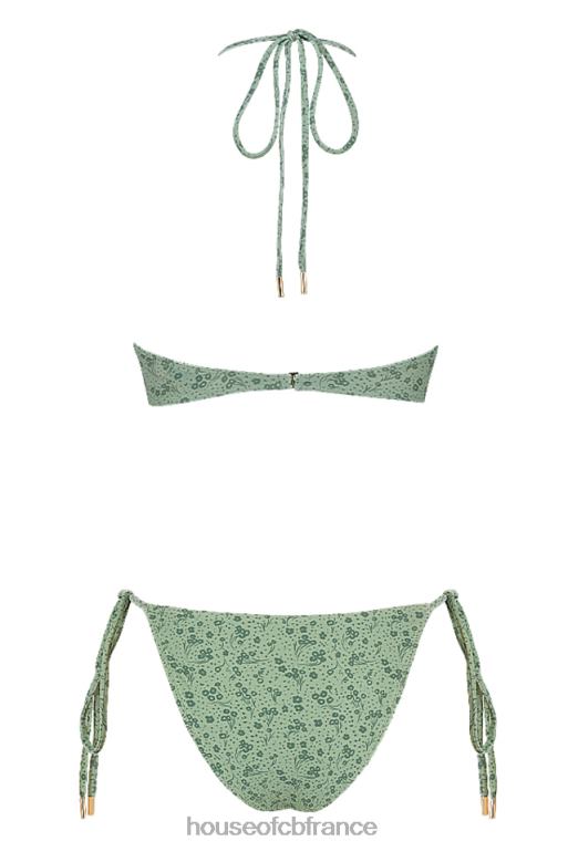 House of CB bikini triangle inversé à fleurs vert lire N888H1241 vêtements