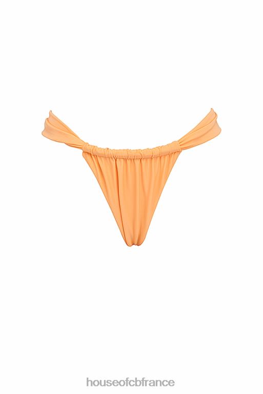 House of CB bas de bikini échancré froncé orange clair Athens N888H1168 vêtements