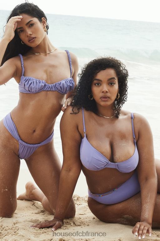 House of CB bas de bikini froncé violet Athens N888H1229 vêtements