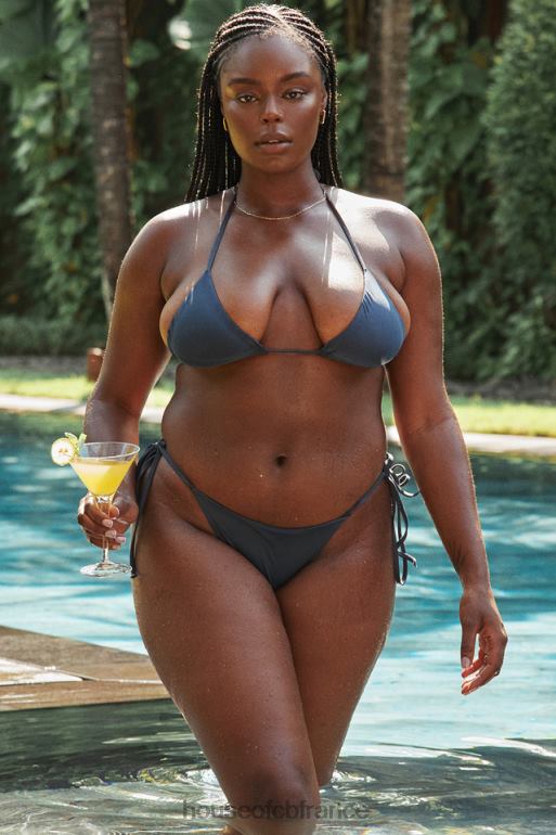 House of CB bas de bikini santorini bleu profond noué sur les côtés N888H1187 vêtements