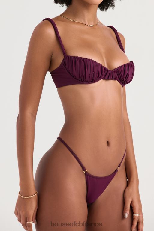 House of CB bas de bikini string échancré prune ravello N888H1222 vêtements