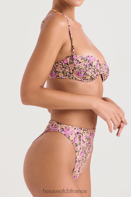 House of CB bas de bikini taille haute à fleurs olive Mykonos N888H1233 vêtements