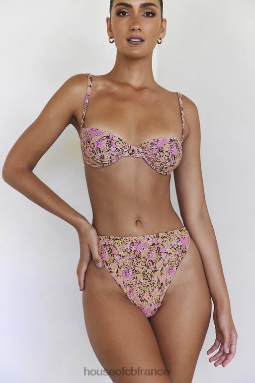 House of CB bas de bikini taille haute à fleurs olive Mykonos N888H1233 vêtements