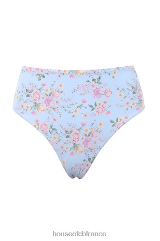 House of CB bikini froncé à imprimé floral bleu perdita N888H1246 vêtements